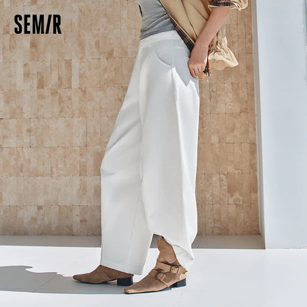 ខោស្ត្រី Semir បន្ទះកណ្តាលថ្នេរកោងជើងធុងរលុងរចនាប័ទ្មធម្មតាខោរដូវស្លឹកឈើជ្រុះស្លៀកពាក់តាមដងផ្លូវ 2026