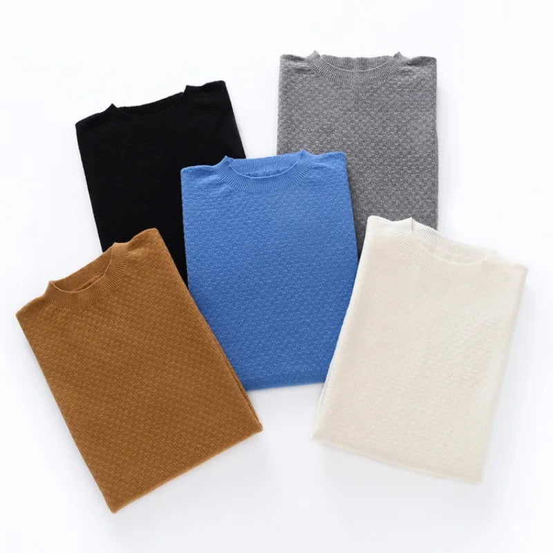 Men's Knit Short Sleeve T-Shirt – Solid Color Crew Neck Casual Top, Soft Breathable Wear for Business & Daily Style