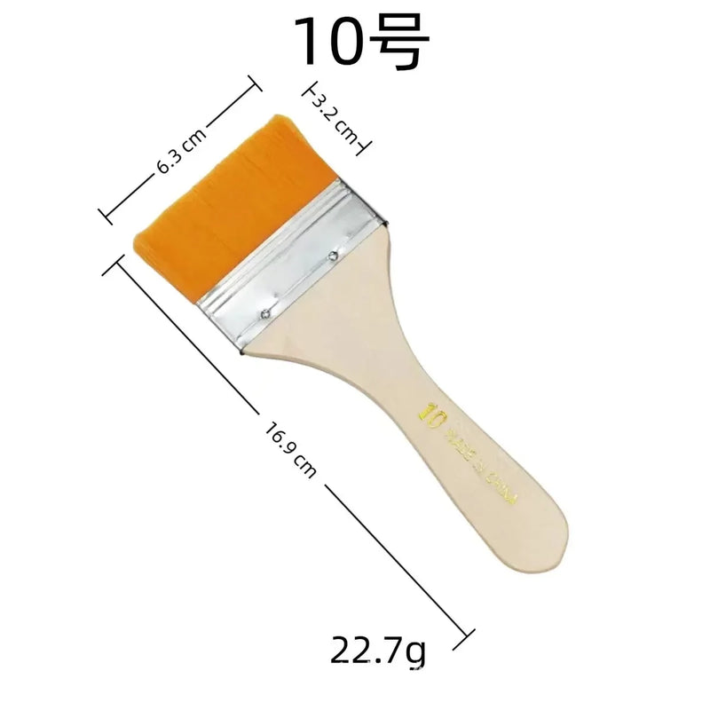 5Pcs Wooden Handle Nylon Bristle Paint Brush for Oil Painting, Dusting and Cleaning - Unrechargeable Hand Tool Set Without Batt