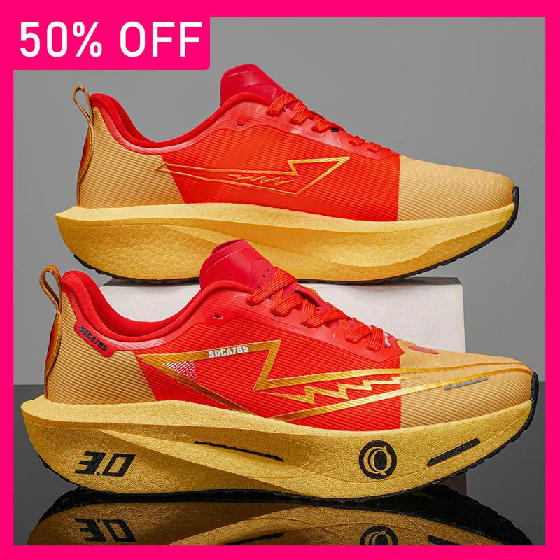 Unisex Running Shoes Marathon Sports Light Breathe Outdoor Thick Soled Anti Slip Fitness Shoes Youth Running Training Shoes