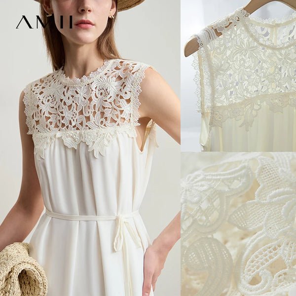 រ៉ូប Amii Minimalism សម្រាប់វិស្សមកាល រ៉ូបធម្មតា ចរ សម្លៀកបំពាក់ស្ត្រី រដូវក្តៅ ឆ្នាំ២០២៦ រ៉ូបចររលុង ដៃខ្លី រ៉ូបវែង ស្រួលពាក់ 1252026