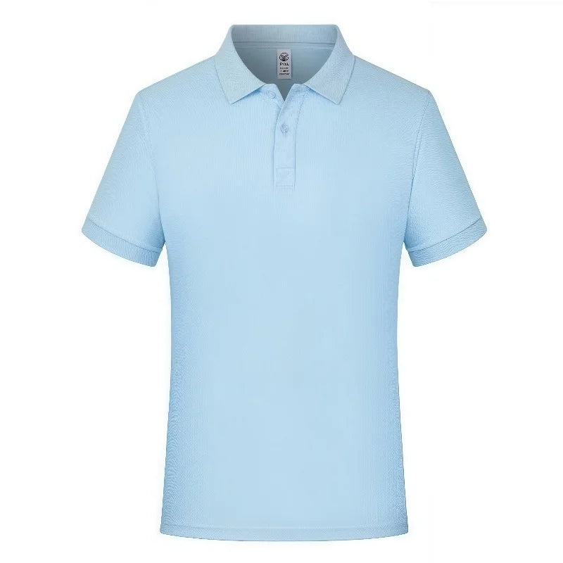 2026 Refreshing and breathable solid-color polo men's T-shirt is casual and loose suitable for men with simple lapel collars