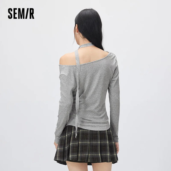 អាវយឺត Semir សម្រាប់នារី ដៃវែង កខ្លី រាងមូល រឹងមាំ ឆើតឆាយ ធម្មតា ស្លៀកប្រចាំថ្ងៃ 2026
