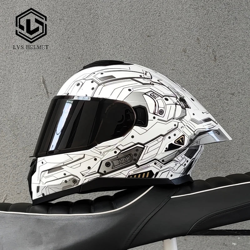 Modular Flip Up Motorcycle Helmet Dual Visor Big Rear Spoiler DOT Approved Full Face Motorbike Racing Safety Helmet Casco Moto