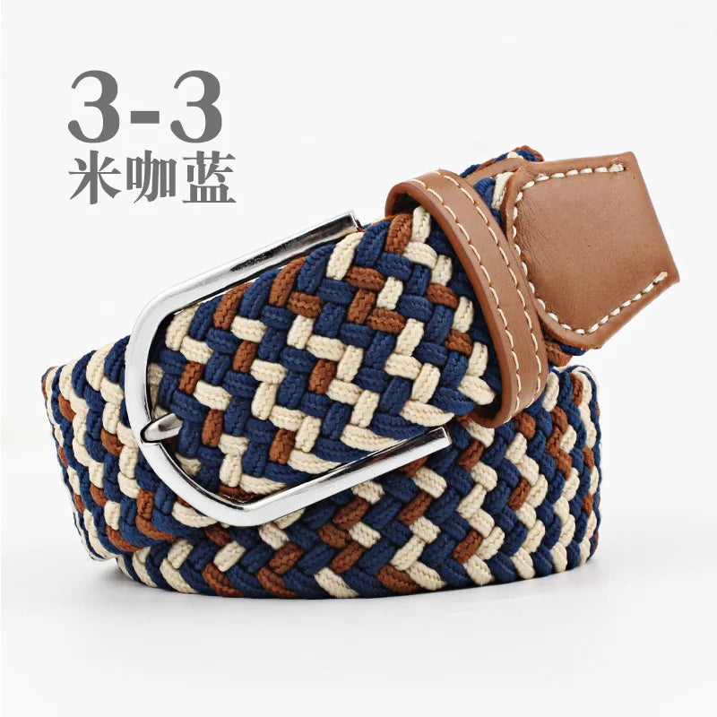 105cm Stretch Woven Belt, Unisex Canvas Belts Fashion Casual Student Belt Women Cinturon Male Waistband.