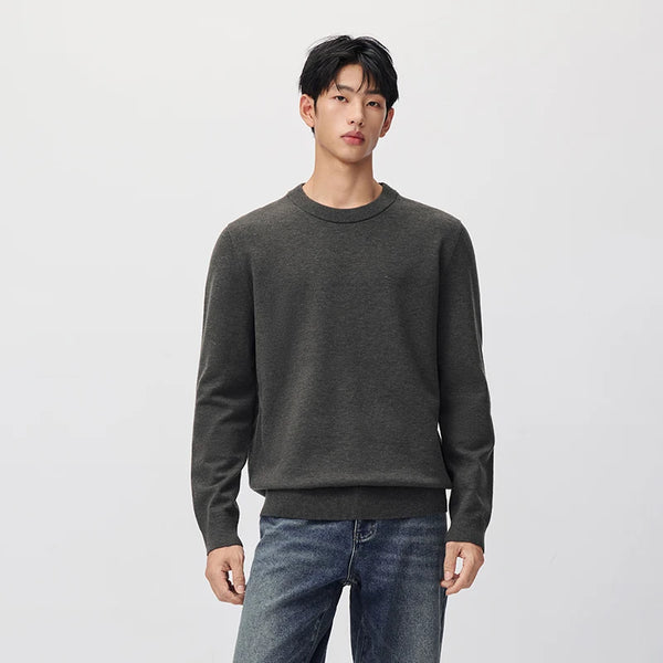 អាវយឺតប៉ាក់ Semir សម្រាប់បុរស ពណ៌រឹង លាយរោមចៀម កម្ដៅ ប្រឆាំងឋិតិវន្ត ប្រឆាំងបាក់តេរី សម្លៀកបំពាក់ប្រចាំថ្ងៃរដូវរងាថ្មី ឆ្នាំ២០២៦