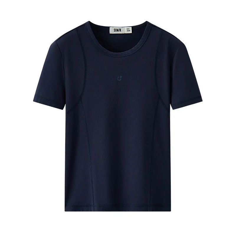 Semir Quick-Dry Short Sleeve T-Shirt Women Slim Fit UV Protection 2025 New Summer Athletic Top for Running or Gym Workouts
