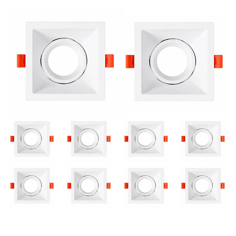 1/10PCS GU10 GU5.3 Spotlights Lamp Base Cearmic Lamp Holder Adjustable Ceiling Spotlight Kit White Square Round Light Kit
