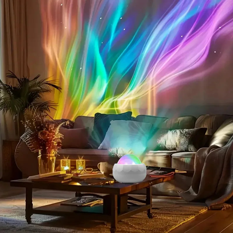 Northern Lights Starry Sky Projector Lamp USB 360° Aurora Ball Atmosphere Night Lights for with Remote Control Room Party Decor