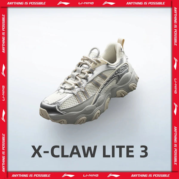 ស្បែកជើង Li-Ning សម្រាប់នារី X-CLAW LITE 3 ទម្ងន់ស្រាល ទន់ ស្រួល ស្បែកជើង LiNing Classic Casual Sneakers AGCW186