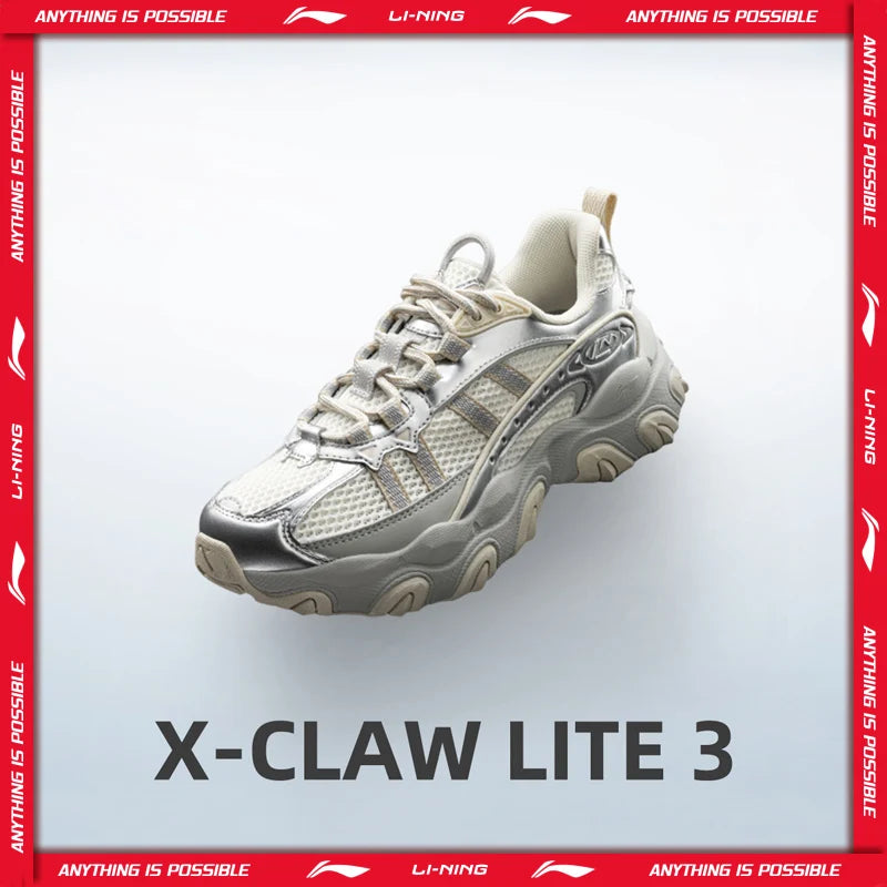 ស្បែកជើង Li-Ning សម្រាប់នារី X-CLAW LITE 3 ទម្ងន់ស្រាល ទន់ ស្រួល ស្បែកជើង LiNing Classic Casual Sneakers AGCW186