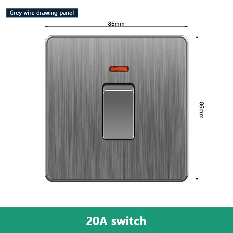 EU RU UK 20A 45A High Power Wall Switch,Korea Standard Plastic Panel ON OFF Rocker Switch for Water Heater Light Air Conditioner