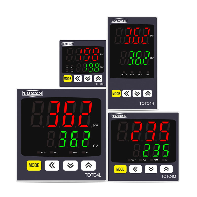 TOMZN Digital PID Thermostat Dual Output Universal Input Temperature Controller Regulator SSR Relay AC110-220V TOTC Series