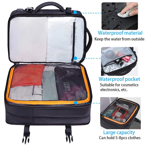 BANGE Business Expandable Backpack Waterproof 17.3 in Laptop Backpack Man Big Capacity Hiking Travel Bag Male Backpacks with USB