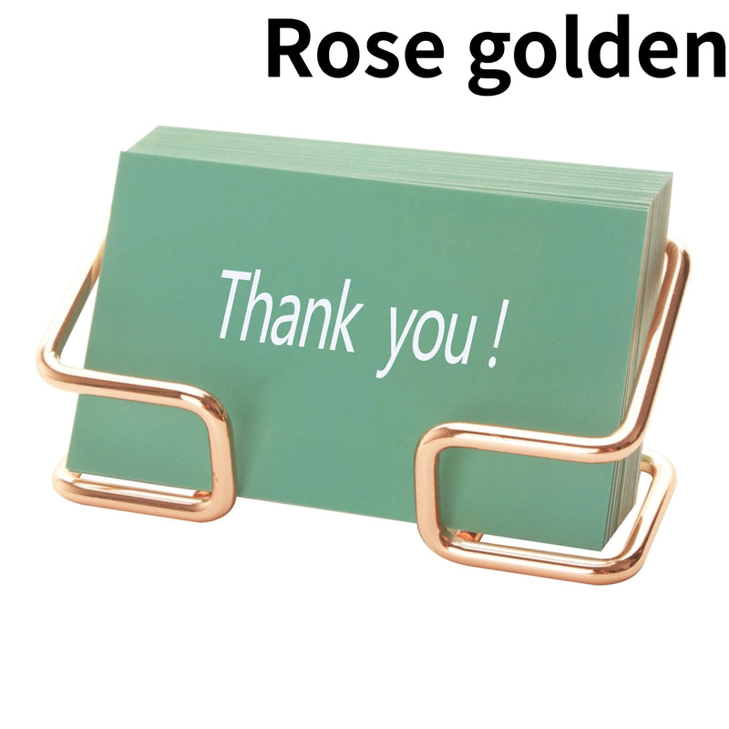 1pc Office Desk Card Holder, Cute Golden Card Storage Box, And Male And Female Office Desk Accessories,stainless steel material.