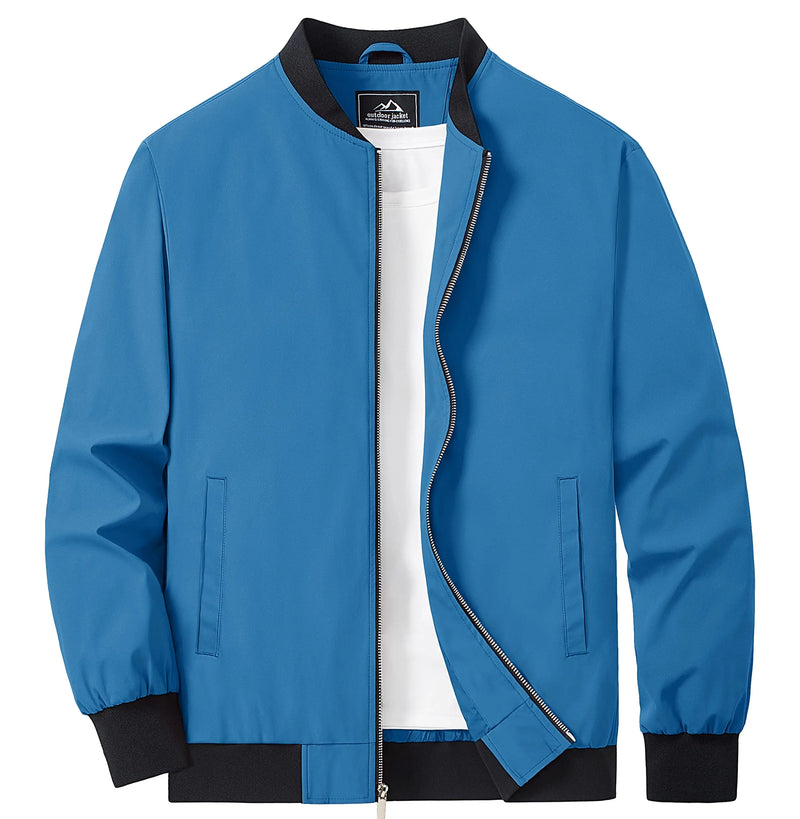 TACVASEN Men's Lightweight Waterproof Daily Casual Jacket Mild Winter And Autumn Windproof Soft Outdoor Jacket With Pockets