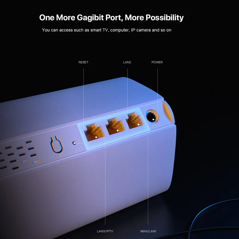 រ៉ោតទ័រវ៉ាយហ្វាយ AX3000 WI-FI 6 Mesh WiFi Router Tenda EX/MX12 WIFI6 Mesh System Router 2.4G 5Ghz 3000mbps Full Gigabit Mesh Signal WiFi Repeater
