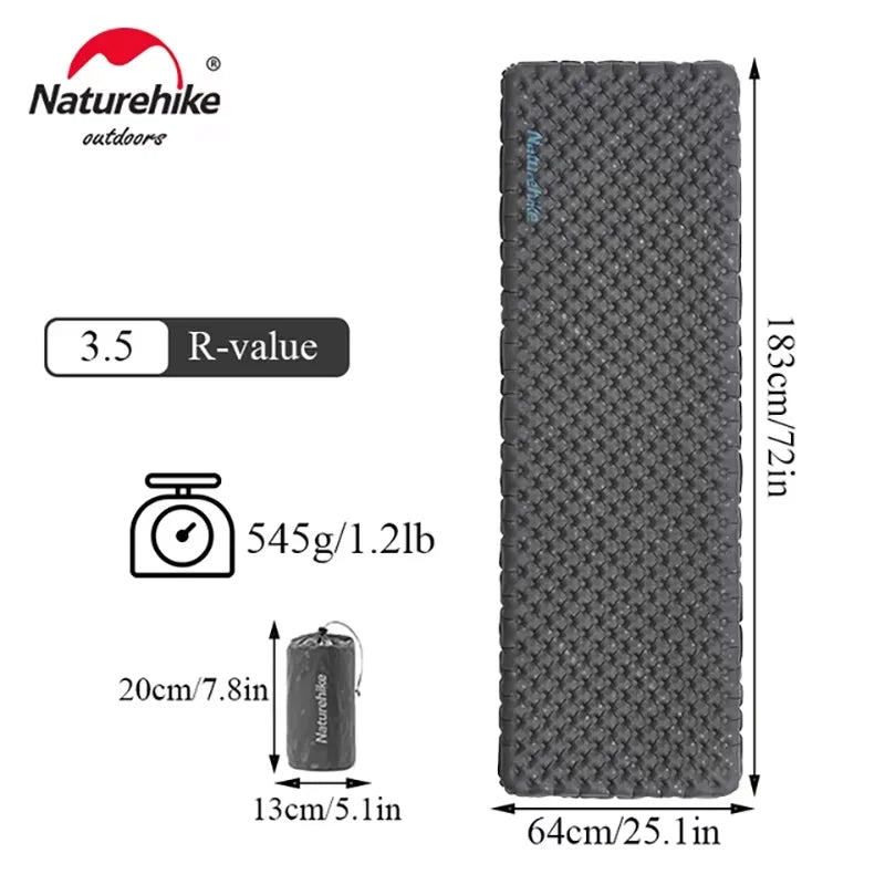 Naturehike Inflatable Mattress R3.2 R3.5 Air Bed Outdoor Camping Travel Ultralight Portable Moisture-proof Mat Sleeping Pad