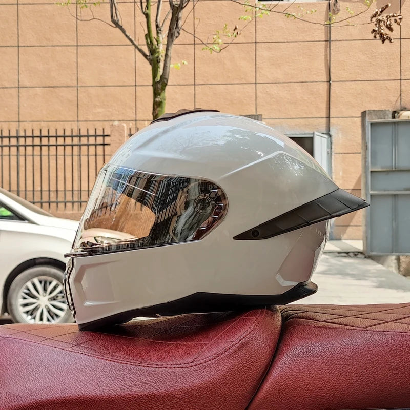 Virtue Motorcycle Helmet Men and Women Summer DOT Anti-fog ECE Helmet Full Cover Four Seasons Universal Winter Warm Personality