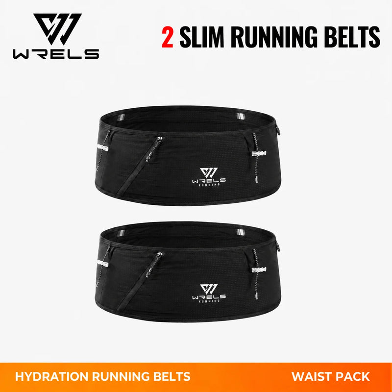 WRELS Running Waist Pack Breathable Slim Workout Belt Adjustable Anti-Slip Outdoor Sports Hiking Men Women Fitness Storage Pack