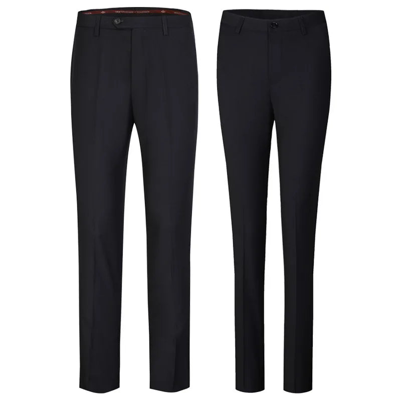 2026 New Women's Blue Plain-colored Slacks, Non-iron Men's Business/office Formal Trousers, Available in Black, Gray.