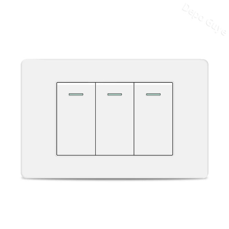 EU Korea Power Plug with 16A Usb Wall Socket,Electric 2Way Light Switch Panel,Universal USB Type-C 20W Fast Charging Outlet 220V