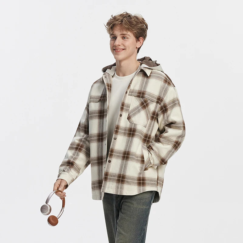Semir Men Jacket Detachable Hood Plaid Pocket Outdoor Casual Style Comfortable Autumn Lightweight Outerwear 2026