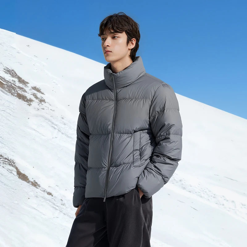 Semir Gray Duck Down Jacket Lightweight Warm Slim Men 2025 Winter Casual Fashion Puffer Coat Short Style Outerwear