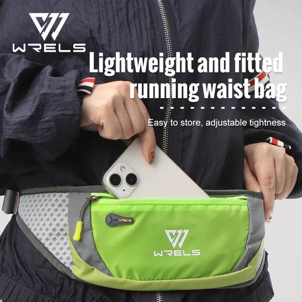 WRELS Waterproof Waist Pack with Adjustable Belt Slim Utralthin Waist Bag Breathable Running Gym Marathon Cycling Waist Belt Bag