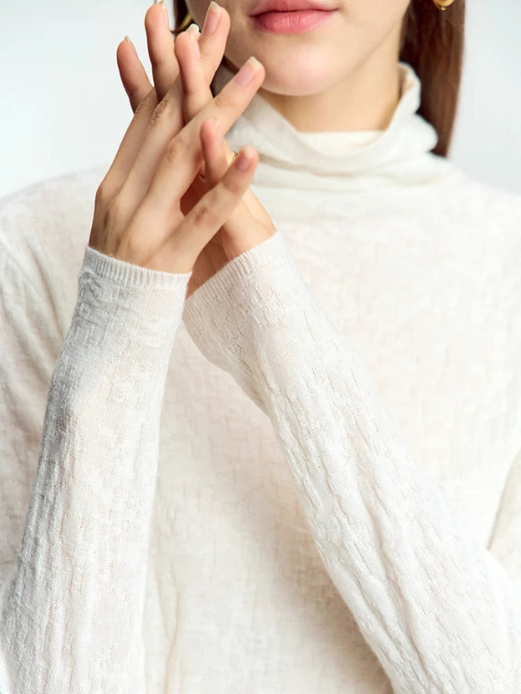 អាវយឺត AMII Turtleneck អាវយឺតដៃវែងសម្រាប់ស្ត្រីឆ្នាំ ២០២៦ រដូវរងាថ្មី Pullover ប៉ាក់ស្លីមកំពូលស្ត្រី ១២៥២៤១២៨