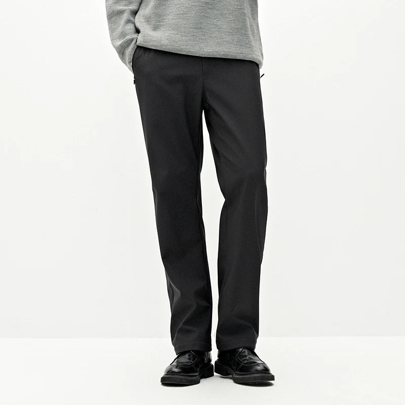 Semir Men Casual Pants Water Repellent Commuter Style Versatile Straight Leg Solid Color Fleece Lined 2026 New Comfort Fit