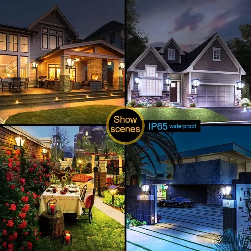 Solar Outdoor Light PIR Motion Sensor Wall Mounted Filament Stake Path Light Warm White Waterproof Dusk to Dawn Garden Lamp ﻿