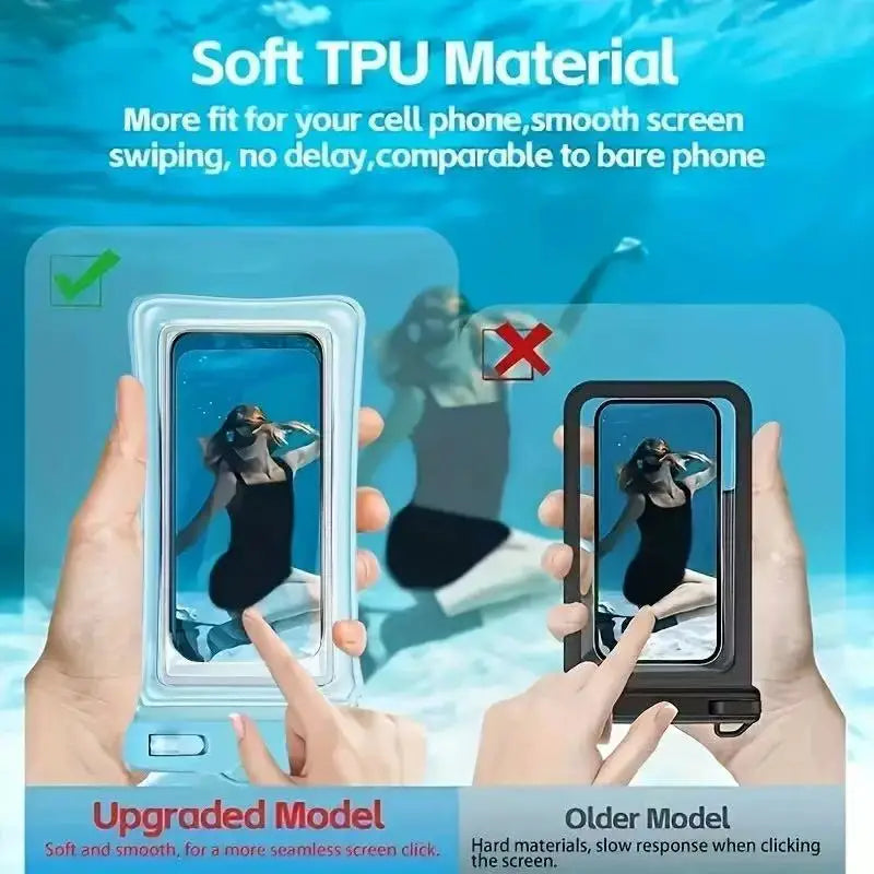 Mobile Phone Waterproof Bag, Touch Screen Waterproof Cover, 8-Level Waterproof Without Airbag, Takeaway Swimming and Drifting Pr