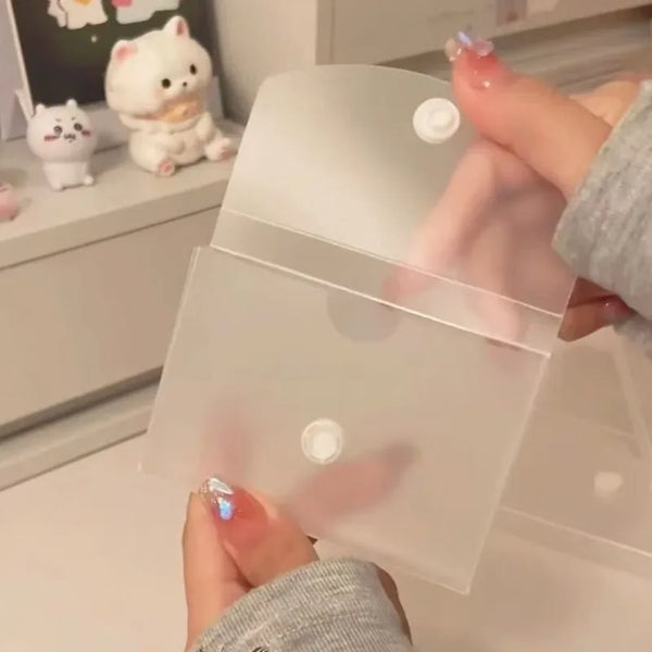 2pcs Flip-Top Lid Frosted Card Holder Box- Suitable for Business Cards,Stickers,Receipts,Minimalist Durable Storage Box.