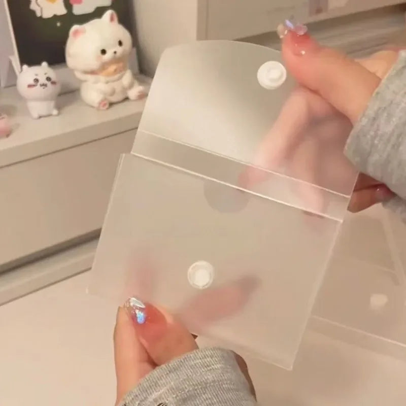 2pcs Flip-Top Lid Frosted Card Holder Box- Suitable for Business Cards,Stickers,Receipts,Minimalist Durable Storage Box.