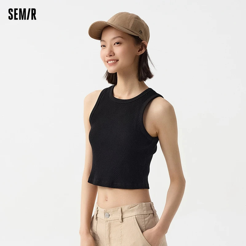 Semir Versatile Vest Contrast Color Bra Integrated Simple Inner Wear Women Camisole Daily Outer Underwear 2026 Spring