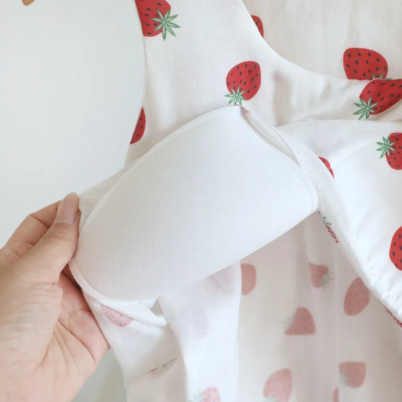 Chest Pad Women's Pajama Set Sexy Nightwear Two-Piece Ladies Set Home Wear Summer Sleeveless Sleepwear Cotton Pyjama Set Woman