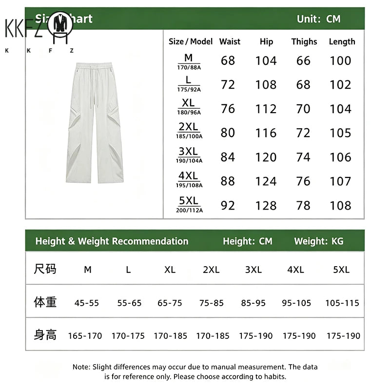 Men Baggy Wide Leg Cargo Pants Elastic Drawstring Waist Pleated Side Pockets For Street Fashion Daily Casual Commute Wear