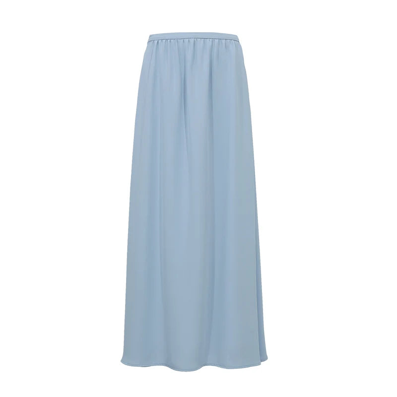 Amii Women's Long Skirt 2026 Summer New Eleant Cutout Tie Loose Fit A-Line Skirt Solid Casual Flowy Women's Clothing 12622127