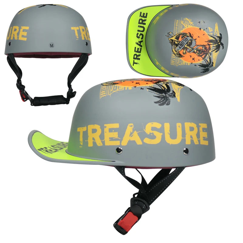 Restoring ancient ways gangs DS personality baseball cap helmets electric scooters ladle half helmet helmet visor helmet