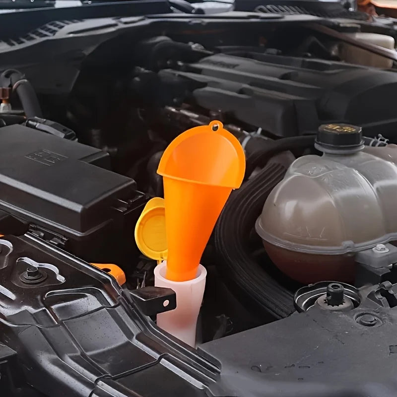 Car Long Handle Funnel Gasoline Fuel Tool Splashproof Plastic Oil Jug Motorcycle Fuel Tool，Long handled splash proof oil funnel