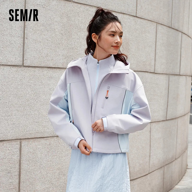 Semir Protective Jacket Women Winter Three-Resistant Windproof Anti-Static Two-Piece 2025 New Color Block Jacket Women'S Wear