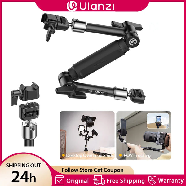 ដៃ តោង វេទមន្ត Ulanzi TA10 ទំហំ 43cm ជាមួយ រន្ធ វីស 1/4" 3/8" សម្រាប់ កាមេរ៉ា DSLR Monitor Light គ្រឿង បន្ថែម