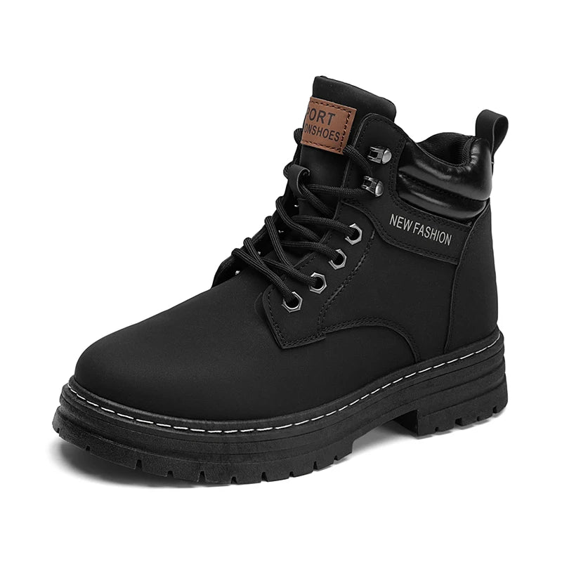 Men's fashion British casual boots spring and autumn new high-top soft sole non-slip youth outdoor high-top tooling yellow boots