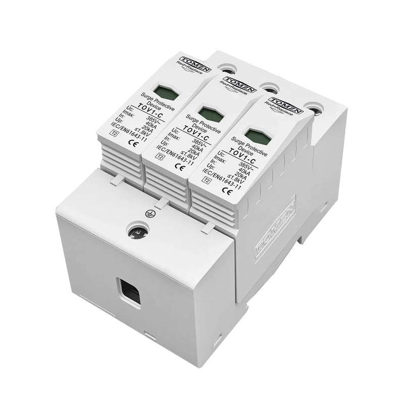 TOMZN AC SPD 3P 10-20KA 20-40KA 30-60KA 275V 385V House Surge Protector Protective Low-voltage  Arrester Device