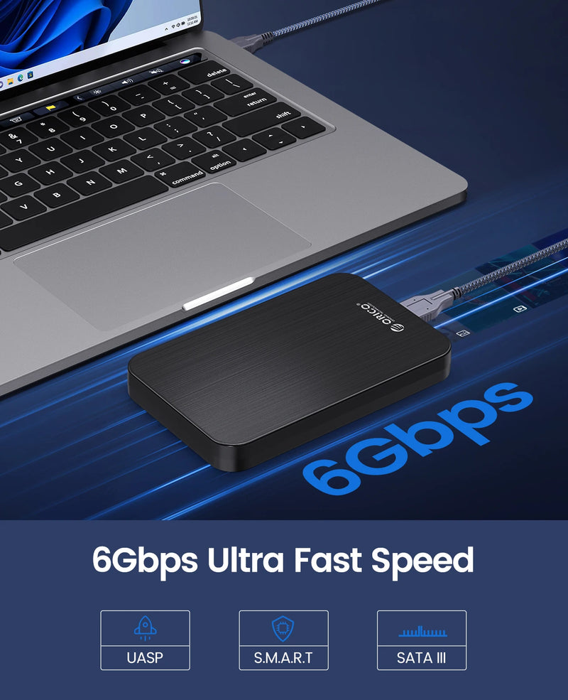 ORICO 6Gbps HDD Case 2.5 inch SATA to USB 3.1 Hard Drive Enclosure Compatible 7mm-9.5mm 2.5" SATA III / II / I HDD and SSD Box