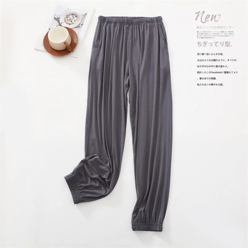 Casual Summer Pajama Pants New Spring Autumn Home Wear Pyjama Pant Lounge Bundle Foot Sleepwear Home Pantalon Pijama Women