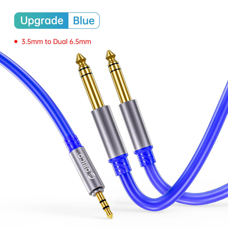 ORICO 3.5mm to 6.35mm Audio Cable 1/8 to 1/4 Stereo Cable Aux Cord Hi-Fi Sound Liquid Silicone for Guitar Amplifiers Laptop