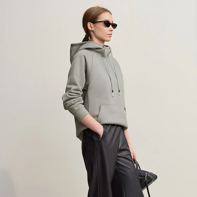Amii Hooded Sweatshirts 2026 Winter New Loose Micro-elastic Long Sleeve Women's Hoodie Warm Versatile Sweatshirt Woman 12544111