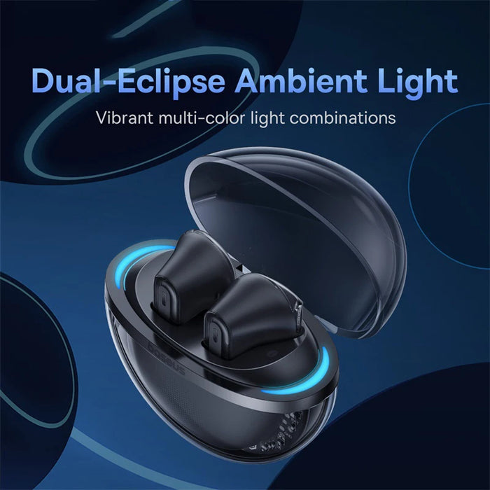 Baseus Bowie E5x True Wireless Earphones Bluetooth 5.3 Headphones 4 Mics Noise Reduction 25H Playtime RGB Light 60ms Low Latency